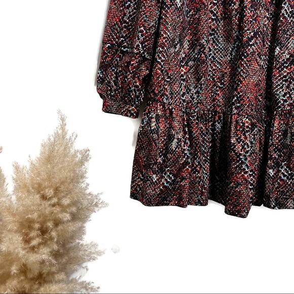 NICHOLAS Women's Devan Gathered Snake-print Crepe Mini Dress Size 4 NWT - Picture 10 of 14